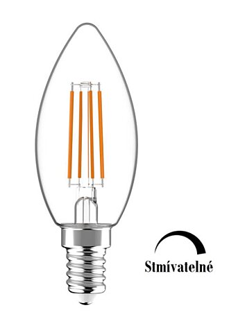 Stmívatelná LED žárovka ADLFC14WW-5,9W 5,9W E14 806lm 2700K Avide