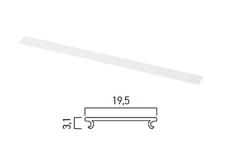 Matný difuzor PRF008PX01 k profilu PRF008/200 2m