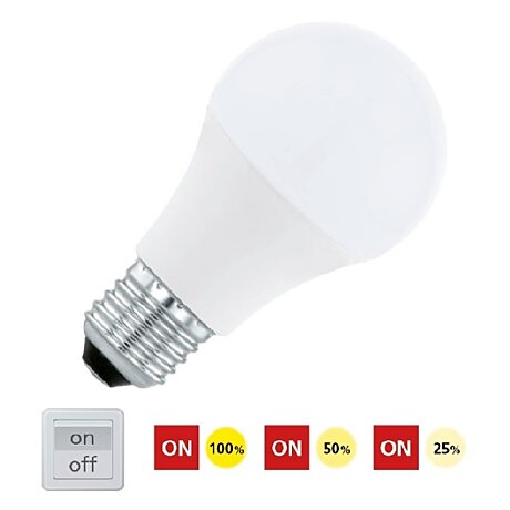 Krokově stmívatelná LED žárovka E27 10W 11562 denní bílá Eglo