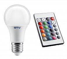 Barevná LED žárovka E27 8W, 540lm, GTV