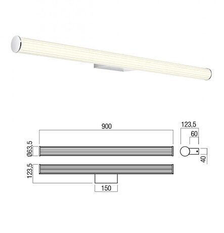 Koupelnové LED světlo Dizzy 01-3263 Redo group 90cm chrom