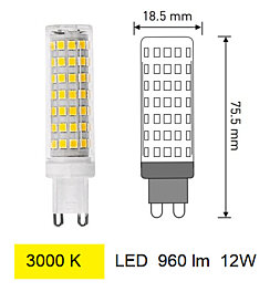 12W LED žárovka G9 GTV LD-G9P12W0-30 teplá bílá 960lm