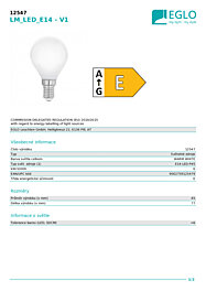 Montažní list Set LED žárovek 12247 Eglo 350lm 2700
