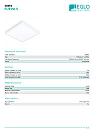 Montažní list Stropní LED svítidlo Fueva 5 30893