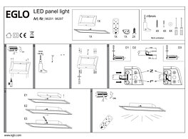 Montažní list LED panel SALOBRENA-A 98201 s ovladačem Eglo