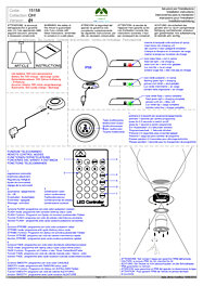 Montažní list Lampa Oh! Aqua 15158 s dálkovým ovladačem a nabíjecí stanicí