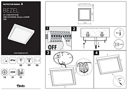 Montažní list Stropní LED svítidlo Bezel 9186 matná bílá Redo Group