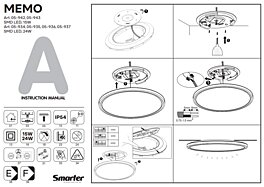 Montažní list Stropní LED světlo Memo 05-942 CCT15W Redo Group